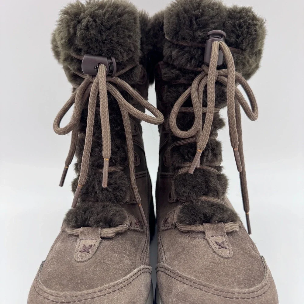 Hi-Tec St‎ Moritz 200 Womens Brown Suede Waterproof Insulated Winter Snow Boots